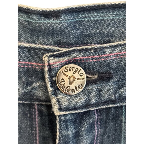 Vintage Sergio Valente Womens High-Waisted Striped Tapered Jeans Size 9 Blue Den - Picture 2 of 10